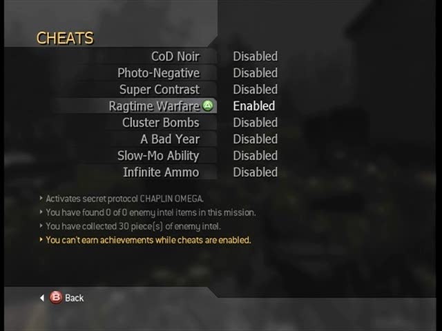 call of duty 2 cheats codes xbox 360